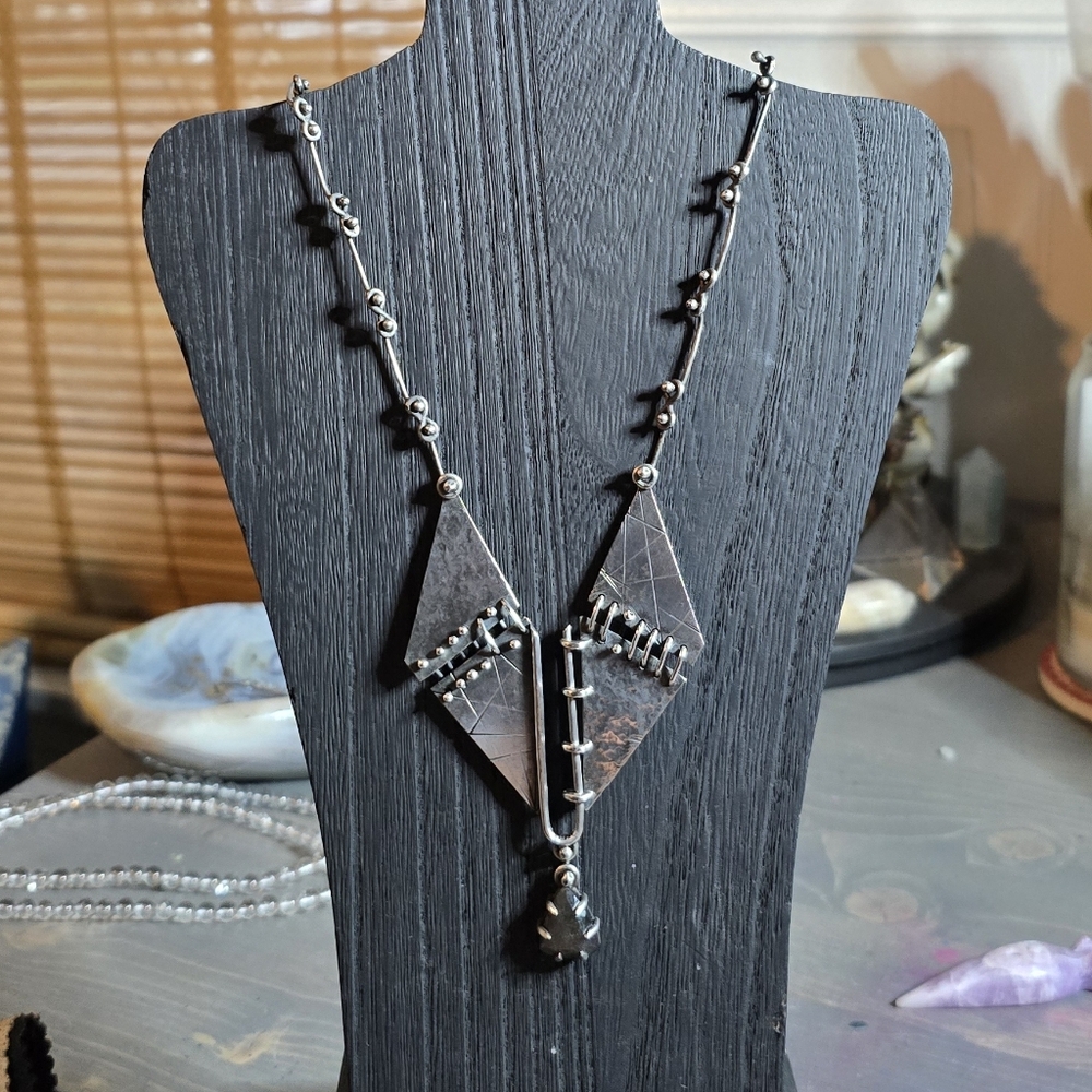 Sterling Silver Artisan Silversheen Obsidian Necklace